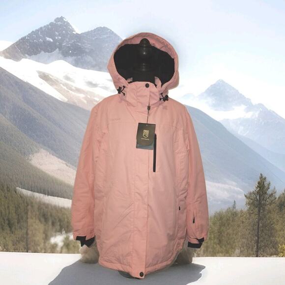 NWT! FREE SOLDIER Women's Waterproof Ski Snow Jacket Fleece Lined Pink 2XL - Picture 1 of 16